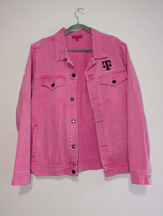 T Mobile Jackets & Blazers - T Mobile Pink Denim Jacket Size medium